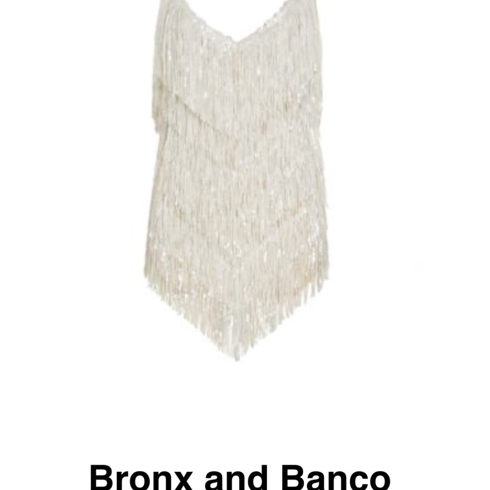 Bronx and Banco Ivory Fringe Mini Dress